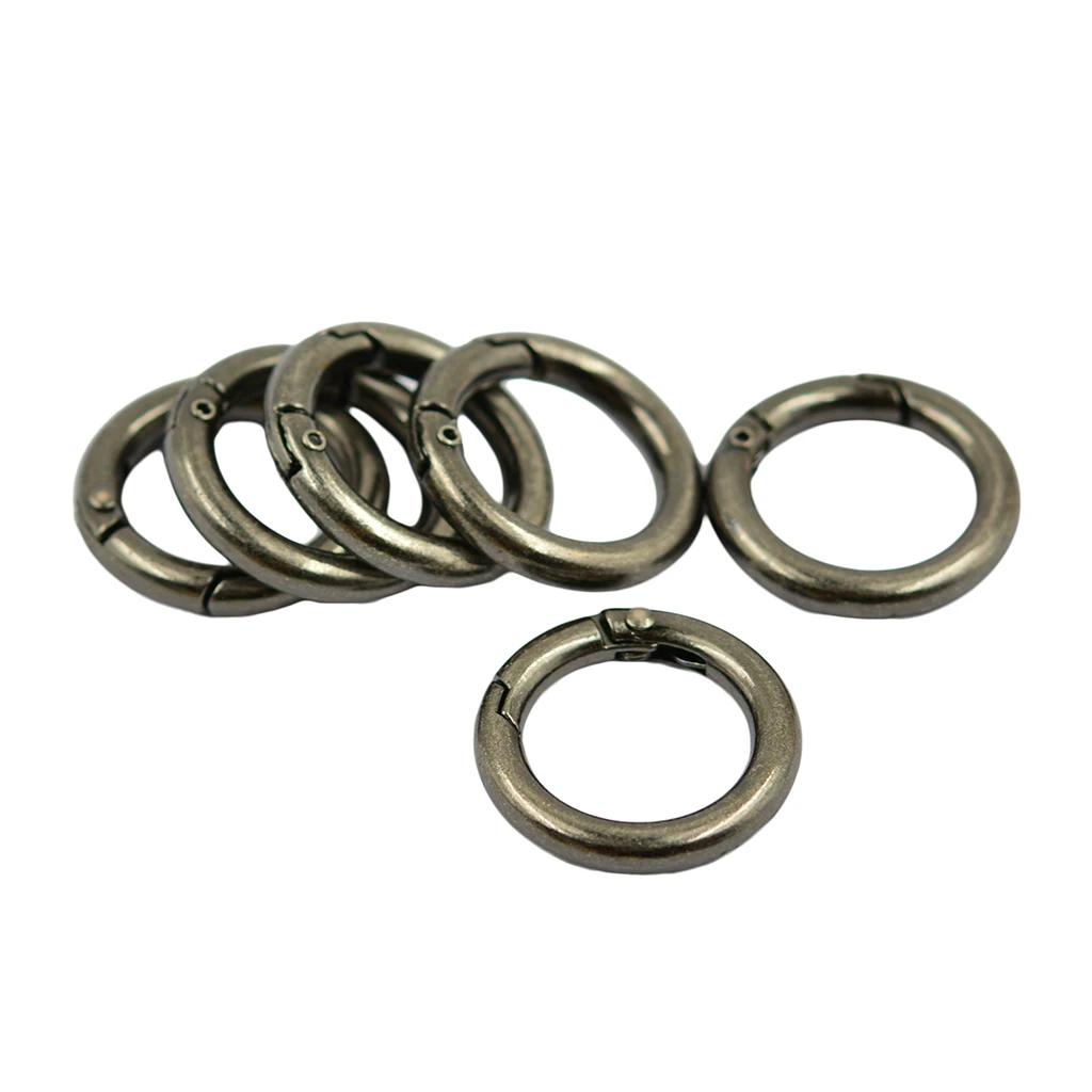 6pcs High Quality Round Carabiner Spring Snap Clip Hook Keychain Keyring Small Dog Leashes Hanging Crafts