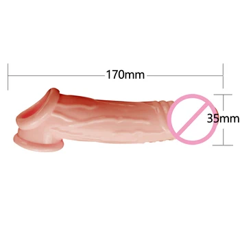Delay Penis Sleeve Realistic Dildo CondomTextured Extension Penis For Couple Ring Sex Products Adult Sex Toys For Men Games Shop 2