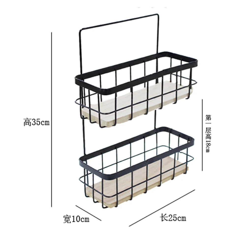 A1 железная настенная корзина, корзина для хранения мелочей, кухонная стойка для хранения приправ, металлическая подвесная корзина wx11161902