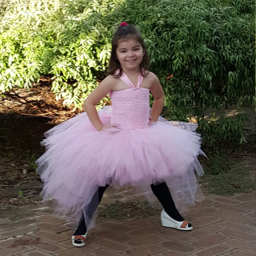Gorgeous Light Pink Girls Tutu Dress for Photo Shoot Birthday Party Wedding Kids Dress up Costume Pink Fancy Ball Gown (5)
