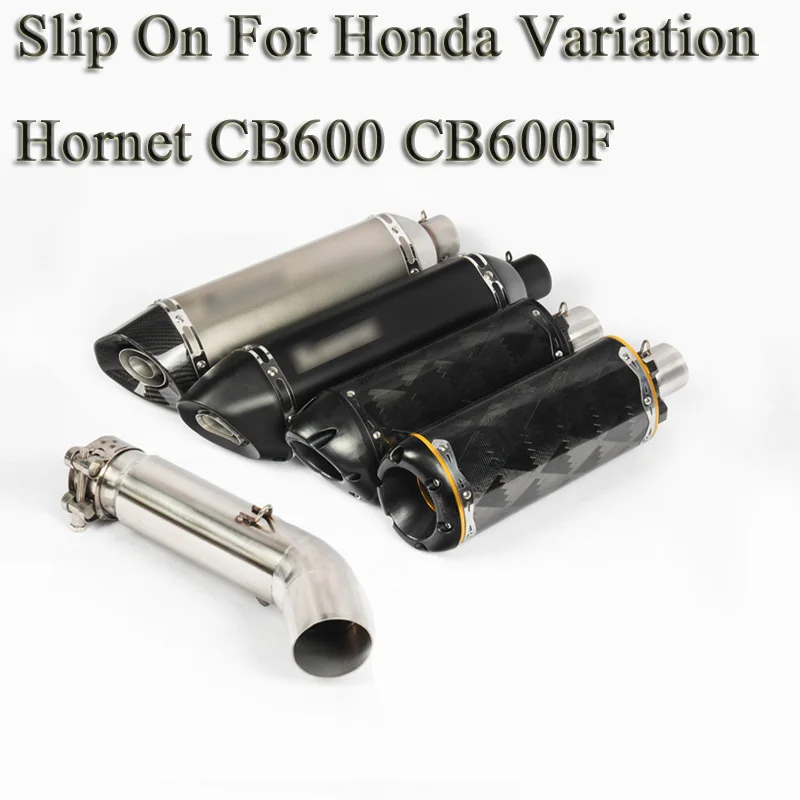 

For CB600 Motorcycle Exhaust Pipe Escape Modified Middle Link Pipe Carbon Muffler Slip On For Honda Variation Hornet 600 CB600F