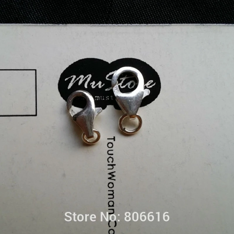 

" Fake One Penalty Ten " 9mm& 10mm 20Pcs S925 Sterling Silver Lobster Clasps & Hooks Jewelry Findings & Accessories