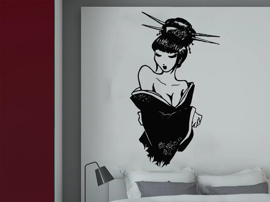 Geisha девушка специальные узорные красивые наклейки на стены серия для салонов