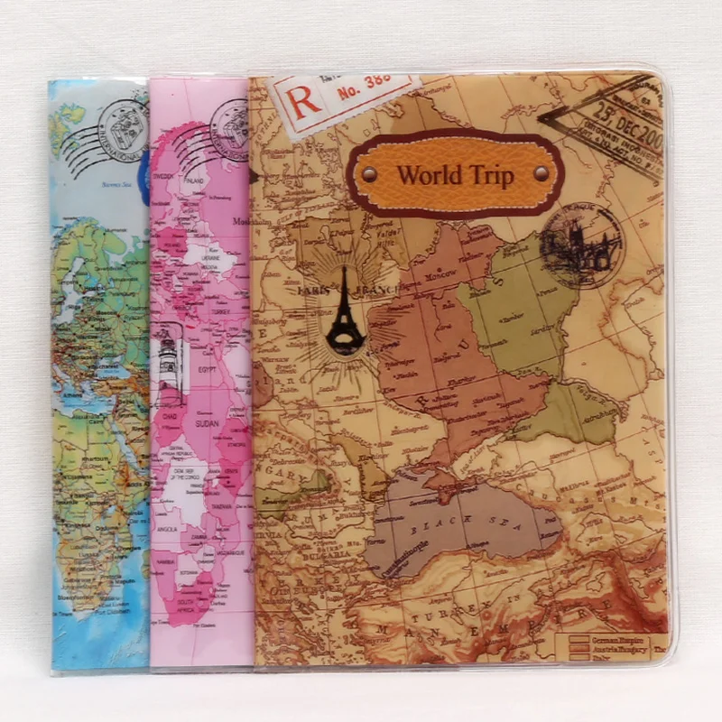 

Hot Sale World Map Travel Passport Cover PVC Holder Travel Passport Cover Case Brand Passport Holder Documents Folder Bag