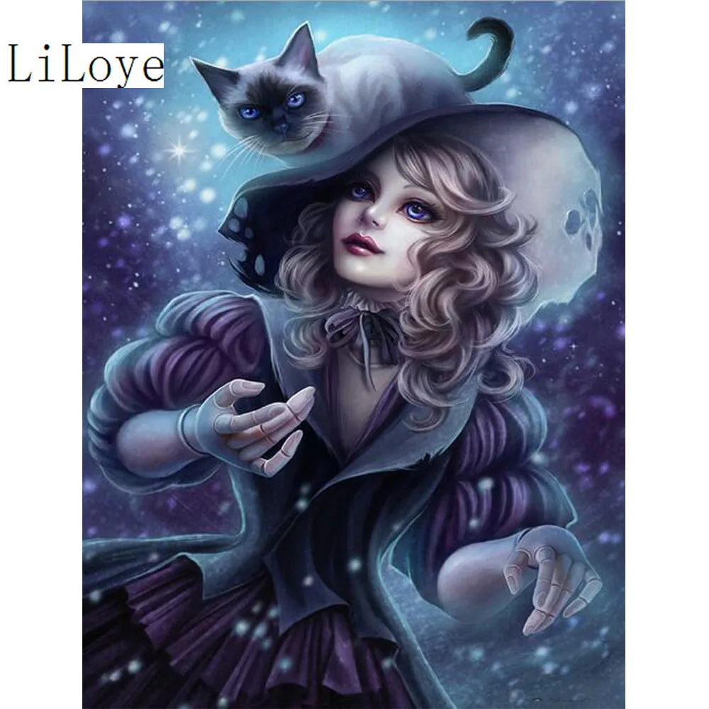 

LI LOYE Diamond painting cross stitch Clockwork beauty 5D square mosaic rhinestone pasting kits needlework DIY Drill Decor FZ226