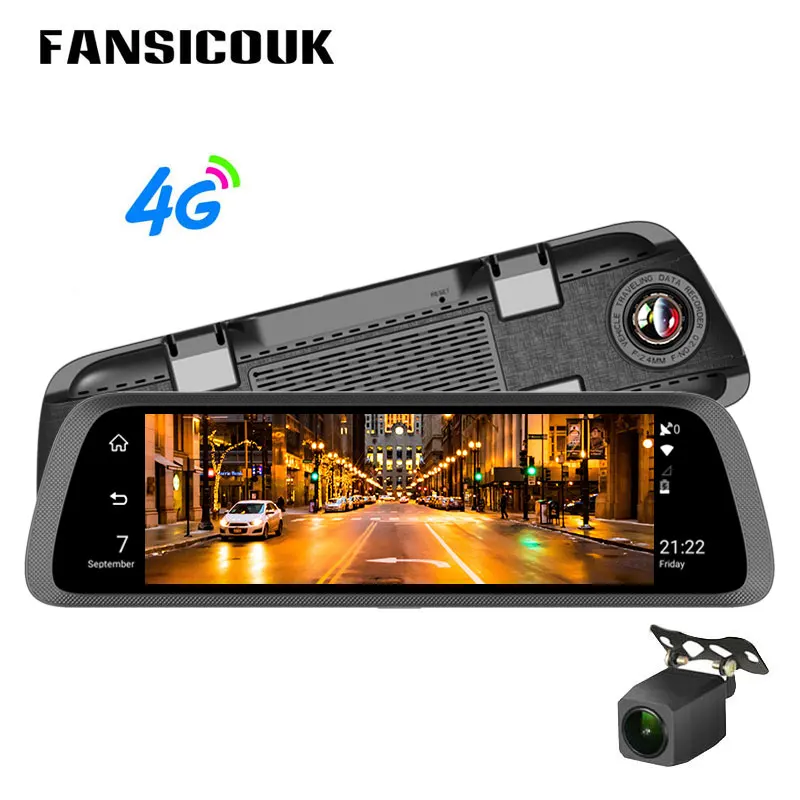 

4G ADAS Car DVR 10" Dual lens Dash Cam Android 1080P GPS WIFI Auto Registrars Loop Recording Rearview Mirror Camera DVRs 789