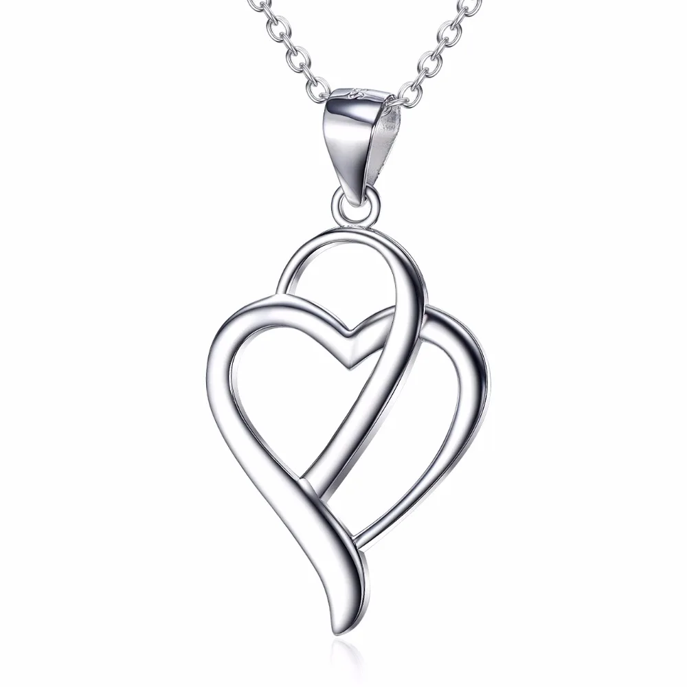 

GNX10043 100% Real Pure 925 Sterling Silver Necklace Hollow Love Heart Pendants Necklaces Luxury Classic Jewelry For Women