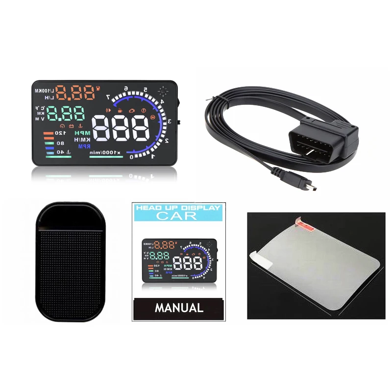 Автомобильный проектор JUEFAN A8 HUD Plug and play ODB II скоростной сигнализация на усталость