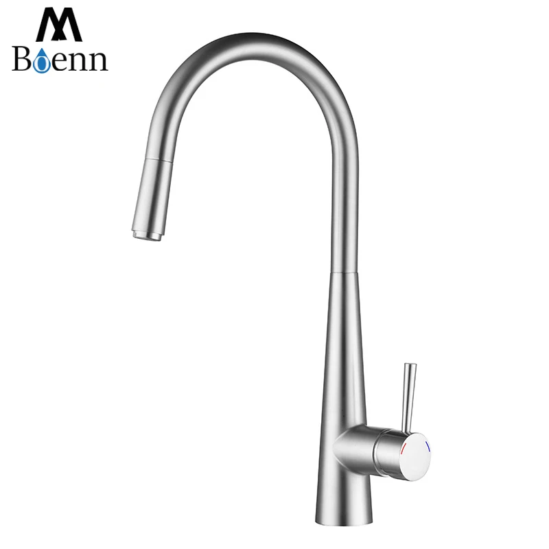 Brass Pull Out Kitchen Faucet Bathroom Mixer Sink Faucet Hot Cold Valve Water Taps Faucets Brushed Finished With Water Pipe Tap Brass Pull Out Kitchen Faucet Bathroom Mixer Sink Faucet Hot Cold Valve Water Taps Faucets Brushed Finished With Water Pipe Tap