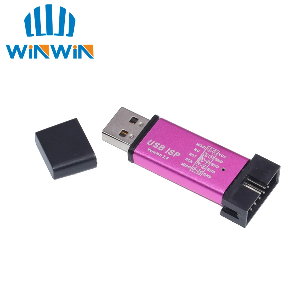 Алюминиевый корпус USB ISP USBISP USBASP ASP программатор для 51 ATMEL AVR WIN7 64(случайный цвет