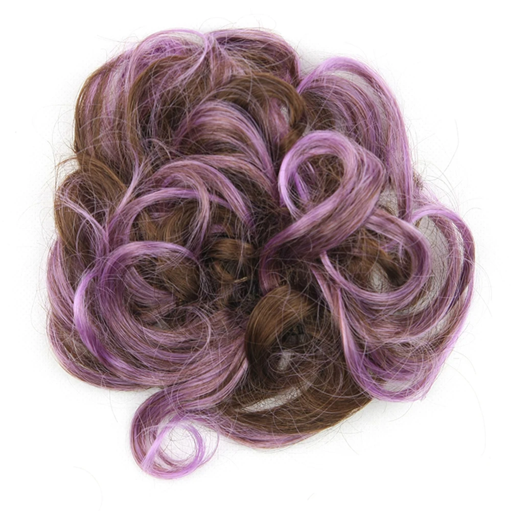 Soowee 30 Цвета Синтетические волосы лентой черный Scrunchie волос Bun Chignon высокое