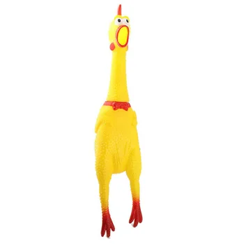 

New Arrival Creative Funny Rubber Yellow Screaming Chicken Pet Squeaky Toy High Quality Pet Dog Chew Toy Pet Supplies