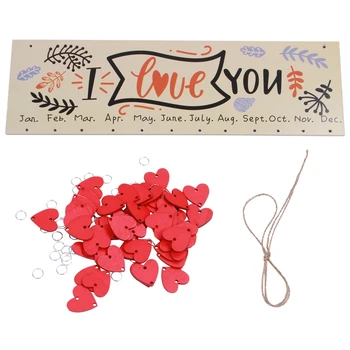 

1PCS Creative Fashion Wood Birthday Important Day Reminder Board DIY Calendar (I LOVE YOU)
