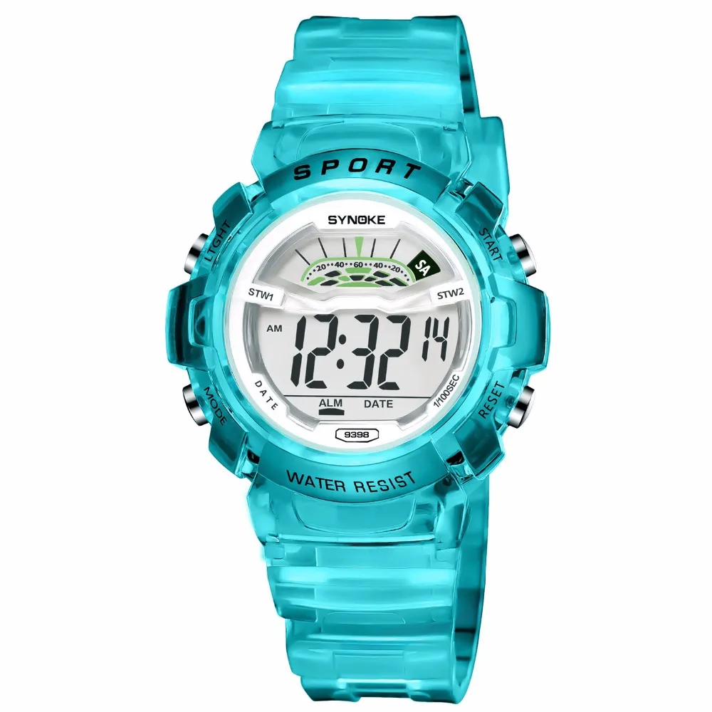 Children Digital Wristwatches Boys Girls Electronic Watches White Gray