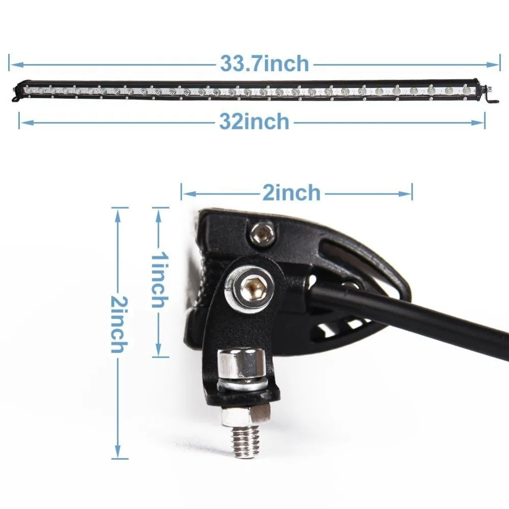 32 дюймов 4x4 светодиодный световой бар тонкий водонепроницаемый автомобильный светодиодный фонарь для вождения бар внедорожный точечный прожектор головного света 4WD автомобильный Магнитный кронштейн Лодка рабочий свет