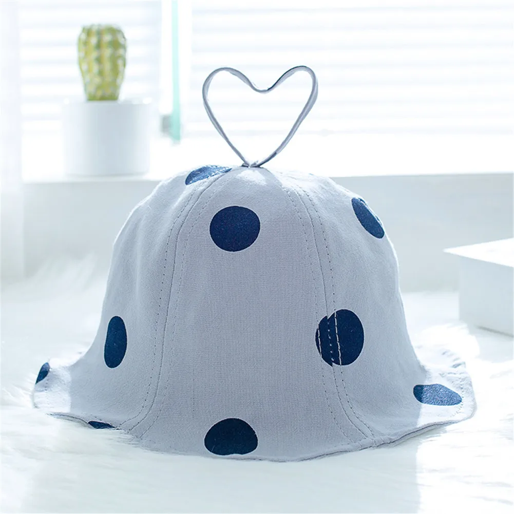 Летние девушки Защита от солнца Sun Hat инновационные детская шапка для маленькой принцессы рыбак шляпа в горошек малого таза Кепки