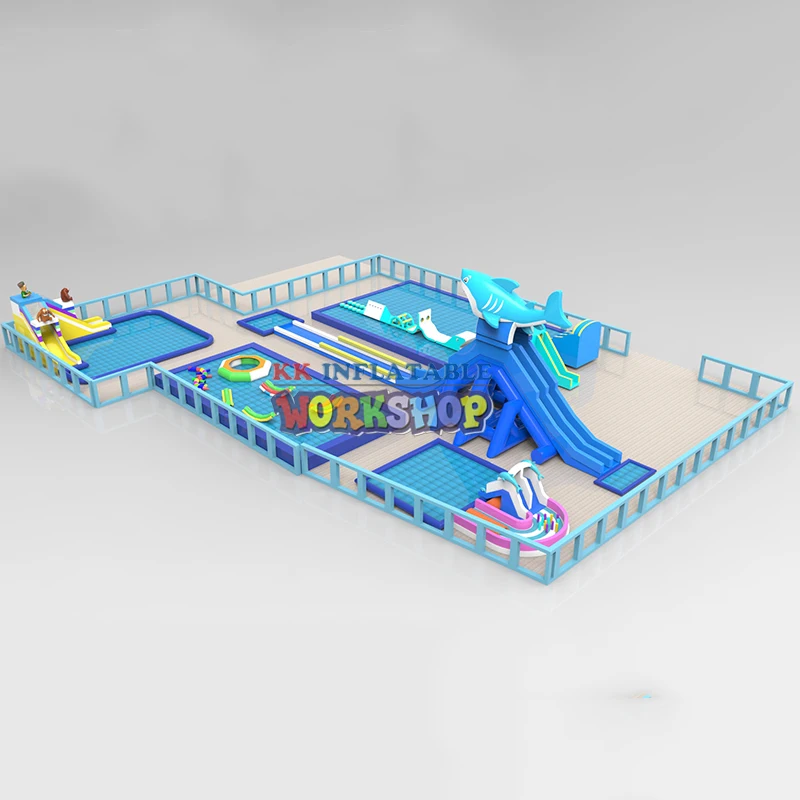

Inflatable Shark Land Water Paradise inflatable water park combination,water games,water Slide inflatable aqua amusement park