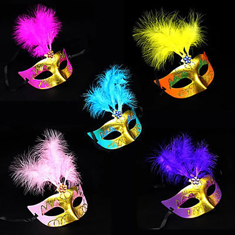 new Children Multiple Feather Mask Masquerade Masks Dance