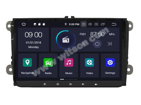 Excellent 9" Android 9.0 OS Car Multimedia Navigation GPS Radio for Volkswagen Vento 2009-2015  & Golf 2003-2013 & T5 Caravelle 2010-2015 5
