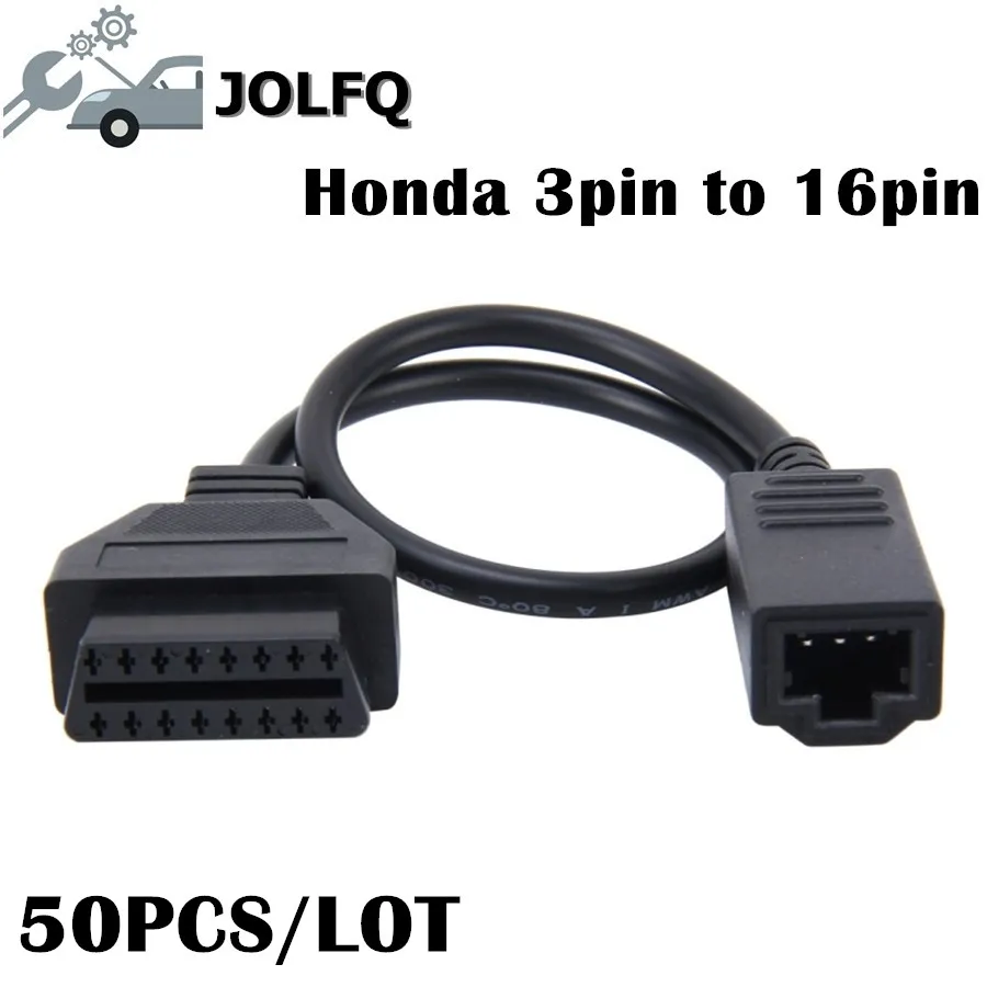 Бесплатная доставка dhl! 50 шт./лот для Honda 3pin OBD1 адаптер OBD2 OBDII Для 3 pin на 16