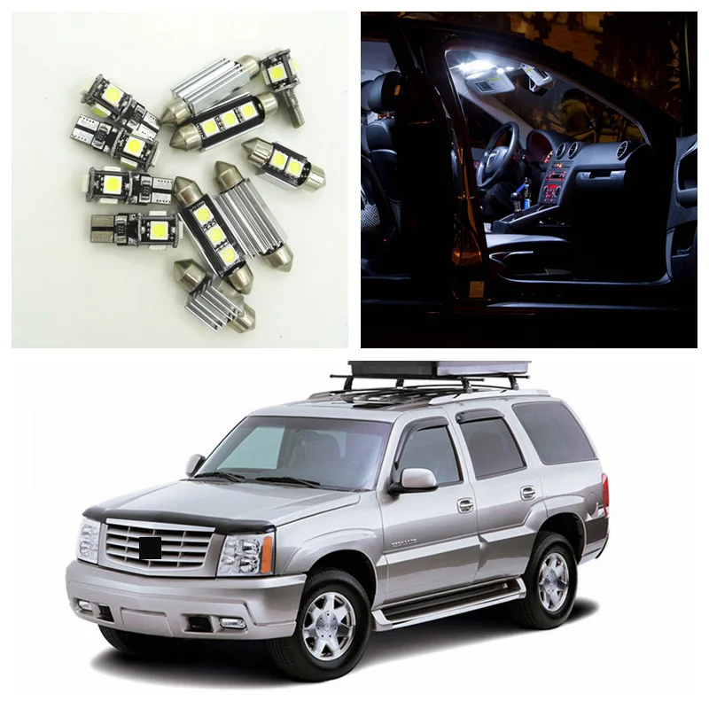 Us 14 29 35 Off 15pcs White Canbus Car Led Light Bulbs Interior Package Kit For 2002 2006 Cadillac Escalade Map Dome Trunk License Plate Lamp In