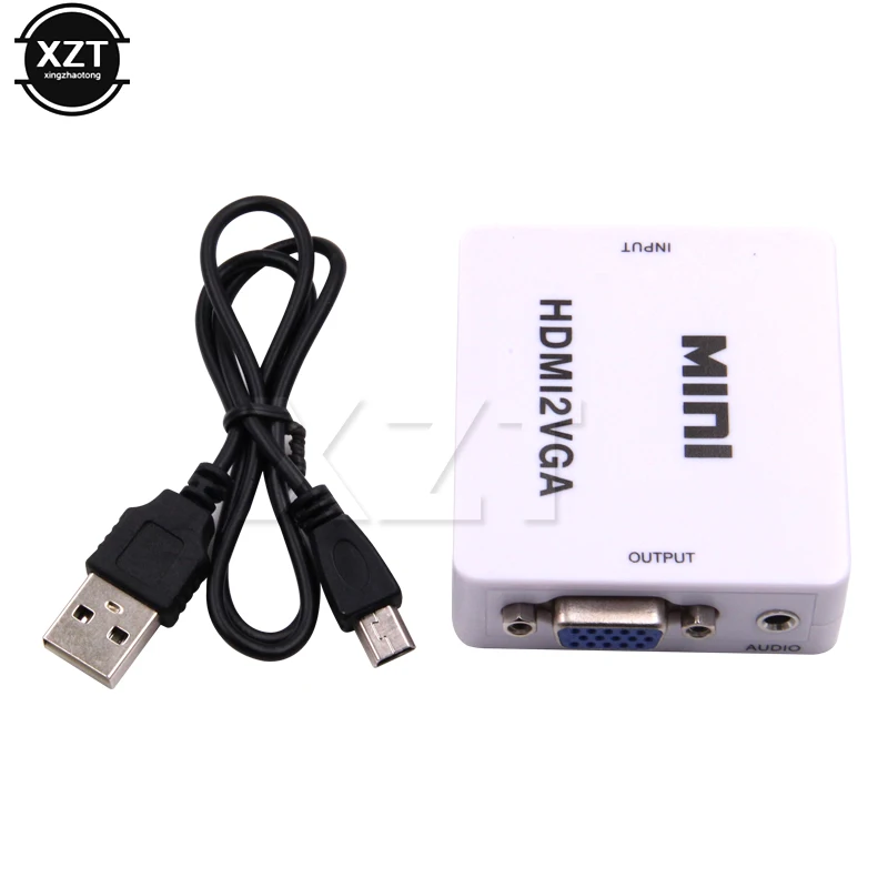Преобразователь Mini HD 1080P HDMI в VGA с аудио HDMI2VGA адаптер для видеобокса Xbox360 PC DVD PS3 PS4 Blu