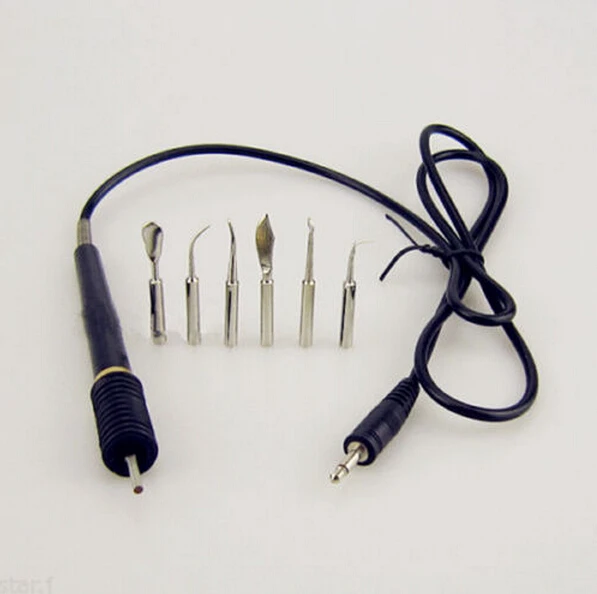 

6 Dental Electric Waxer Tips Set + 2 Replacement Wax Carving Knife Pen Pencil