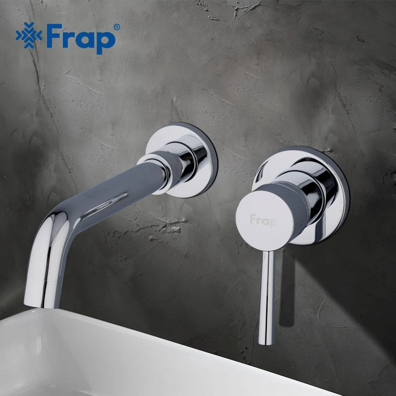 FRAP New Brass Basin Faucet Wall Mounted Tap Single Handle Bathroom Mixer Tap Hot Cold Sink Faucet Rotation Spout Y10050