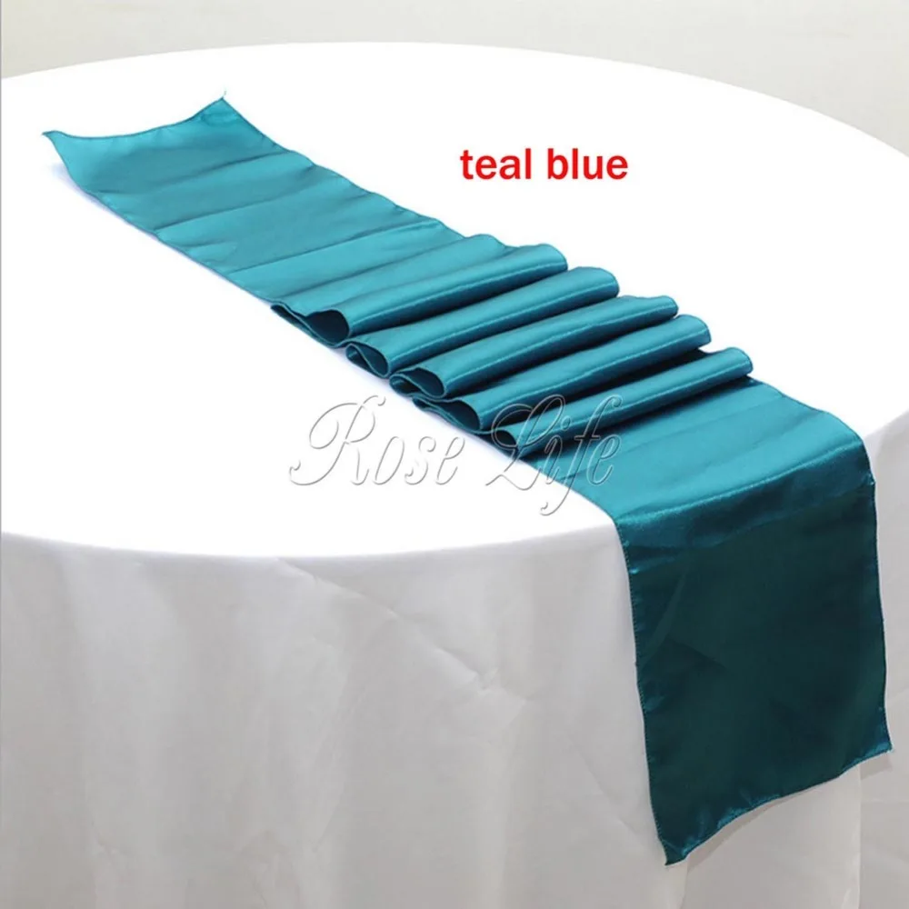 Teal Bue атласный настольный бегун 12 &quotx 108&quot Свадебные банкетные украшения|party