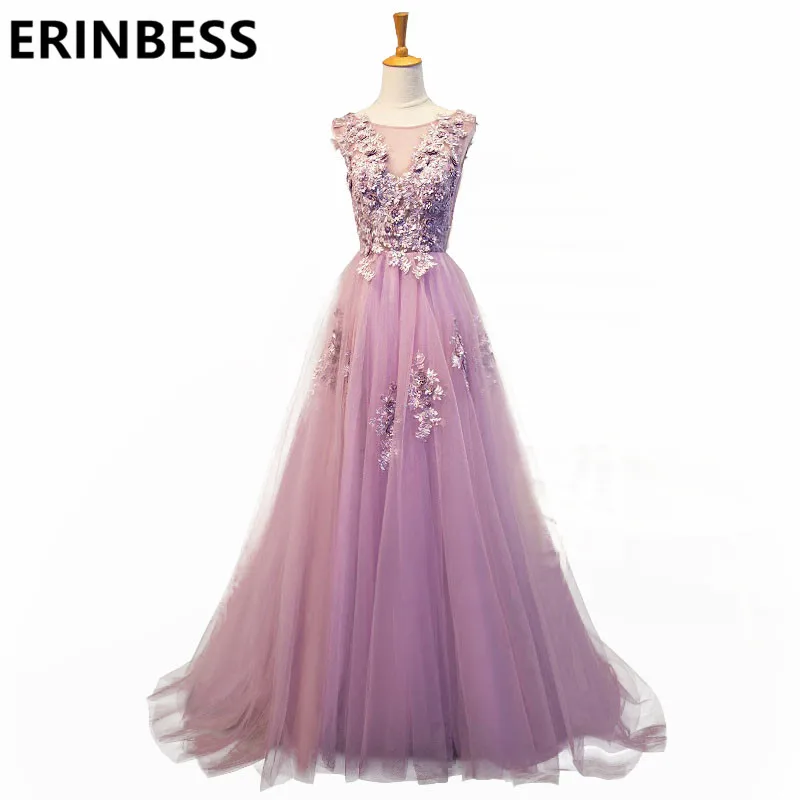 

Robe De Soiree Purple Evening Dresses Long Plus Size Tulle Prom Lace Up Beaded Party Gown Scoop Cap Sleeve Vestido De Festa