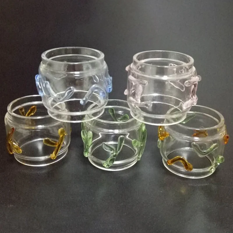 

Unique Style 8ml Fat Pure Glass Tube E-cigarette Replacement For TFV 12 Pricne Atomizer Colorful Handicraft Shape Glass Tube