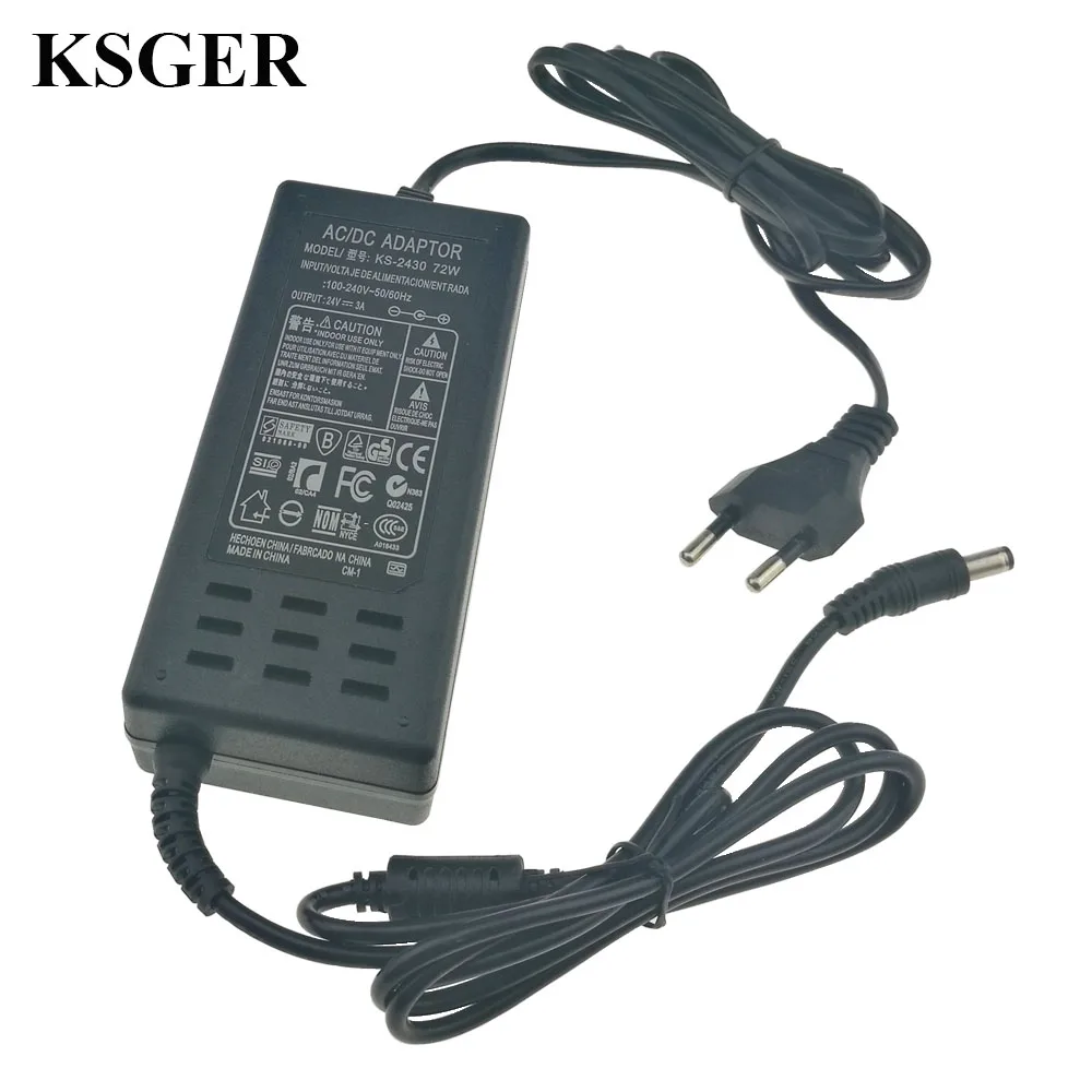 

KSGER AC adapter 24V 3A DC Charger 72W T12 Soldering Station MINI OLED STM32 Controller Welding Tools 2.5x5.5 Converter EU Plug