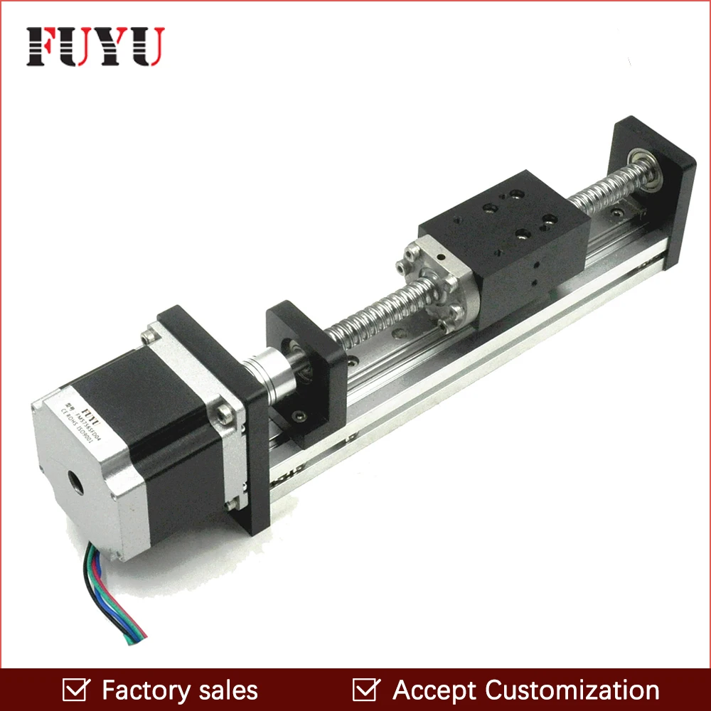 Free shipping 100mm stroke cnc motorized linear ball screw guide rail stepper motor stage linear module for X Y Z diy router Free shipping 100mm stroke cnc motorized linear ball screw guide rail stepper motor stage linear module for X Y Z diy router