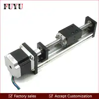 Free shipping 100mm stroke cnc motorized linear ball screw guide rail stepper motor stage linear module for X Y Z diy router