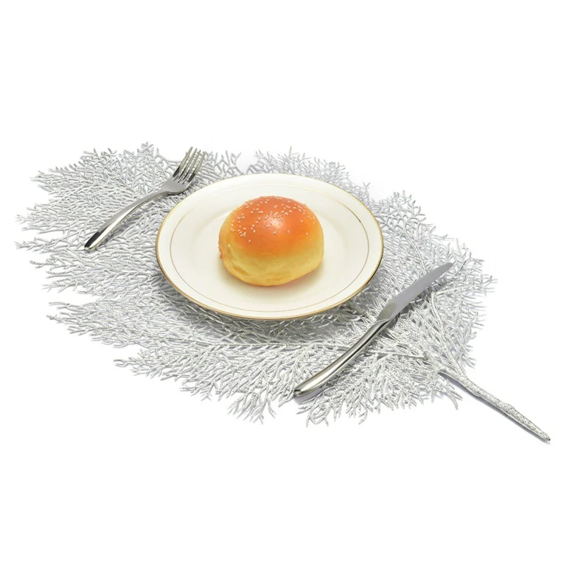 

Dining Table Coasters Table Lotus Leaf Christmas Mats Simulation Palm PVC Plant Kitchen Decor Coffee Home Cup