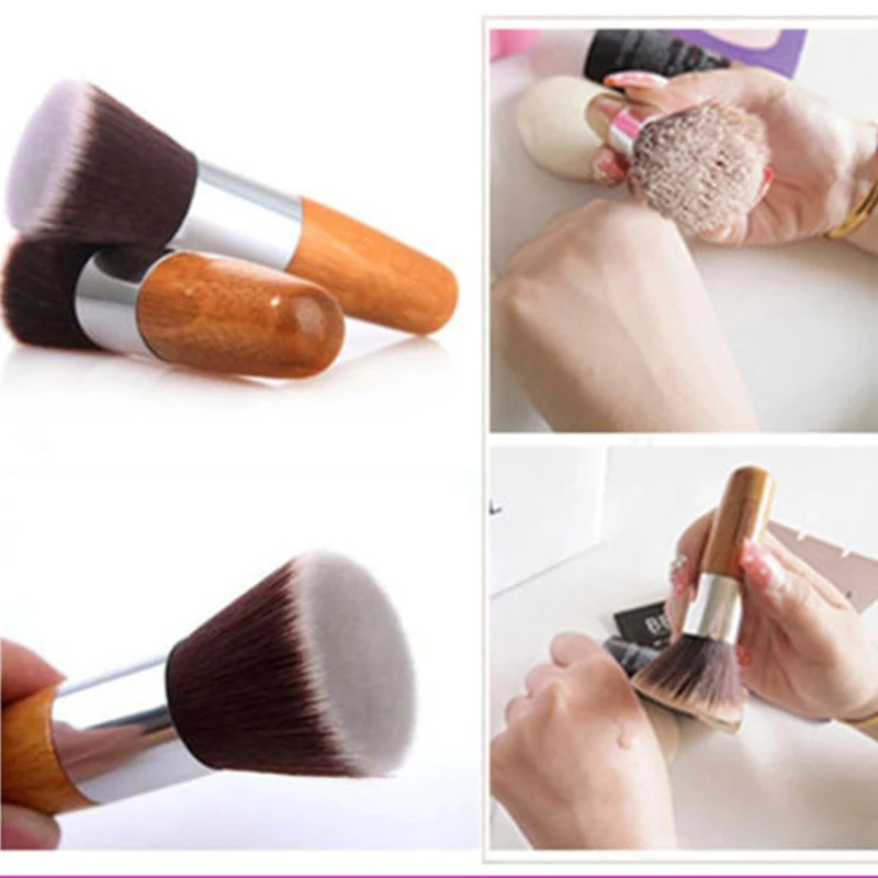 

Professional Makeup Brush Flat Top Brush Foundation Powder beauty Brush Cosmetic Make up brushesTool Wooden Kabuki Make-up Brush