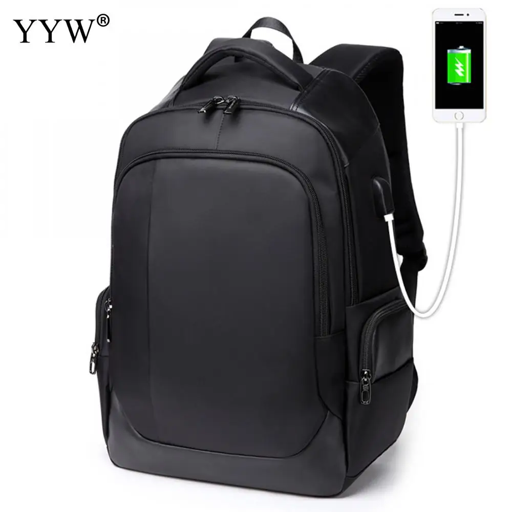 

Large Capacity Unisex Backpack with USB Interface Oxford Men's Laptop Backpack Red Backpack Female School Bag Black Travel Bag
