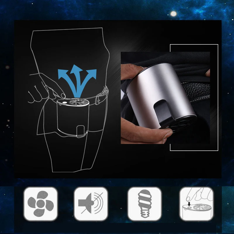 

Portable Mobile Mini Air Conditioner Cooling Machine USB Waist Buckle Belt Cooling Fan Generation Cooler for Camping Traveler