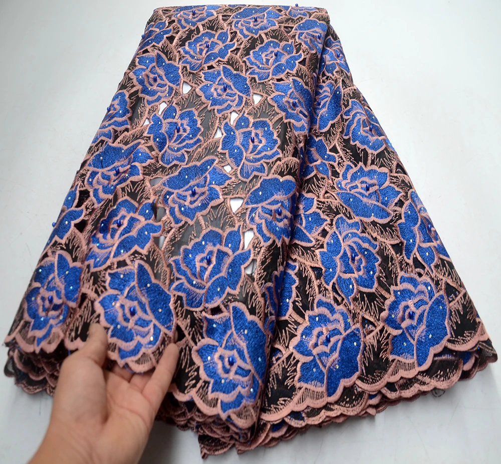 

African Mesh Lace Fabric 2019 High Quality Lace Embroidered Nigerian French Guipure Tulle Laces Fabric For Women Dress