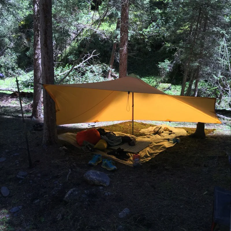 TrailStar في الهواء الطلق خفيفة 1-2 شخص 15D النايلون الجانبين السيليكون الهرم المأوى خيمة للمشي التخييم
