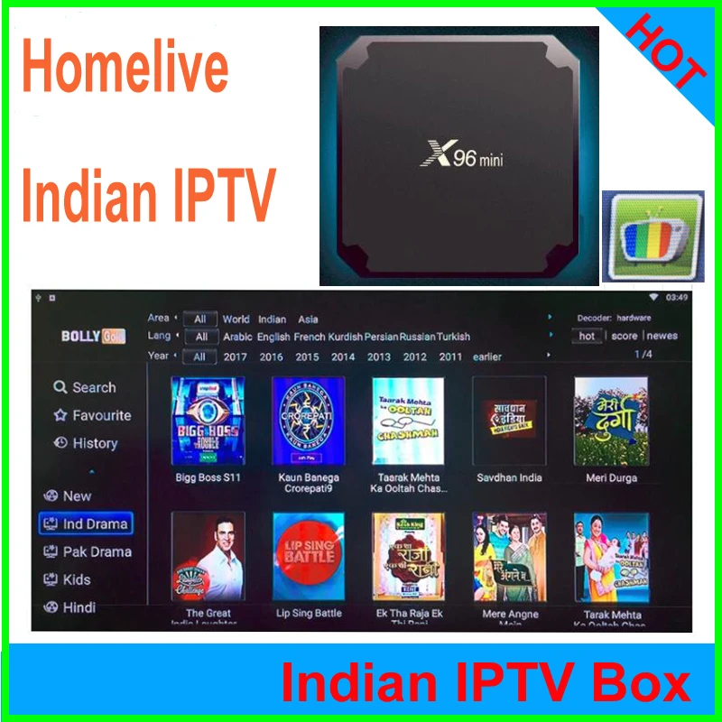 

Tx3 mini/h96/x96 smart tv box homelive Indian iptv subscription 4k hd india iptv with 270+ channels vod free movies android tv