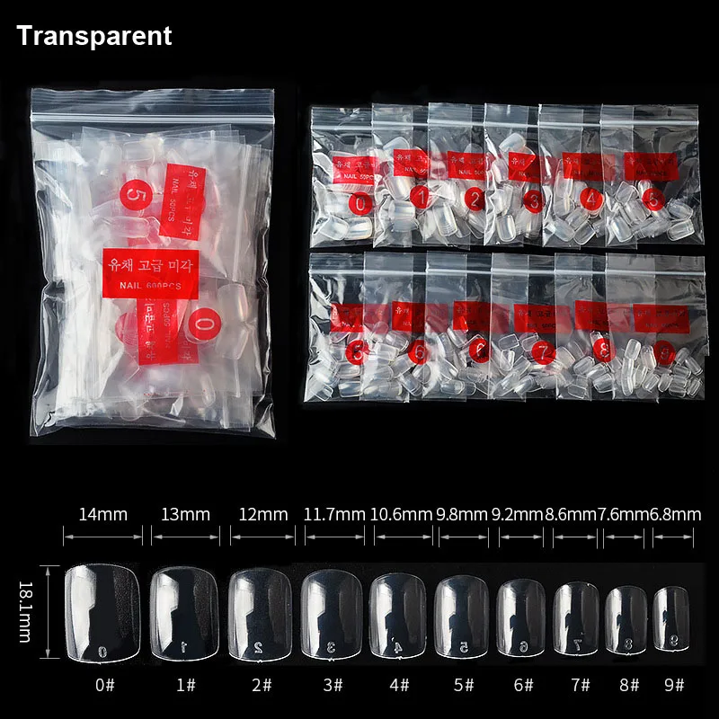 500 шт./упак. короткий круглый накладные ногти для ног, прозрачный натуральный белый поддельные ногати искусственные полное покрытие УФ цветной гель, "сделай сам", маникюрный набор