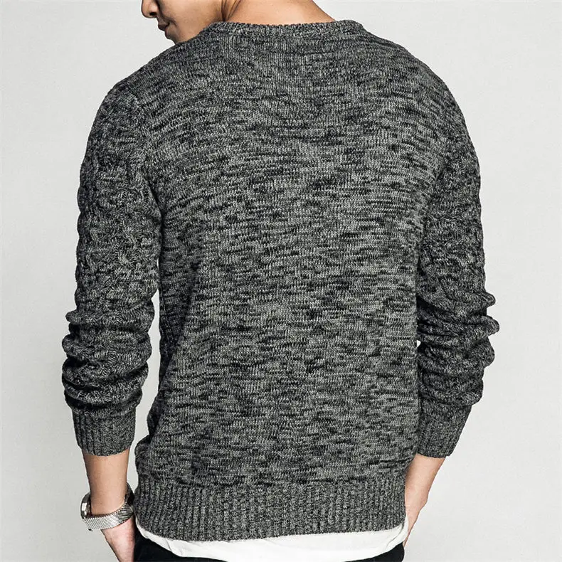 Colored Wool Thick Twist Sweater Pullovers Men 2018 Autumn Winter Mens Sweaters Shirt Vintage Warm Pullover Male Brown Red Black-05