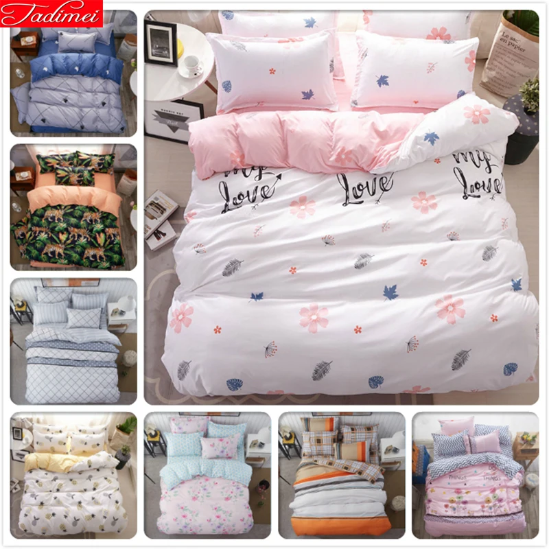 

Lover Sweet Duvet Cover Sheet Pillowcase 3/4 pcs Bedding Set Soft Cotton Bed Linens Single Twin Queen King Size 180x220 200x230