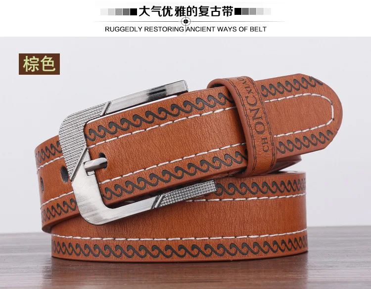 Fashion New luxury Genuine longest Leather design Buckle Leather Belts ...