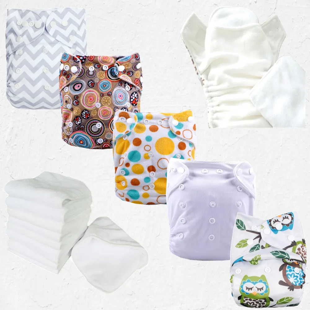 03 Years 10 Pcs Old Adjustable Reusable Baby Washable Cloth Diaper