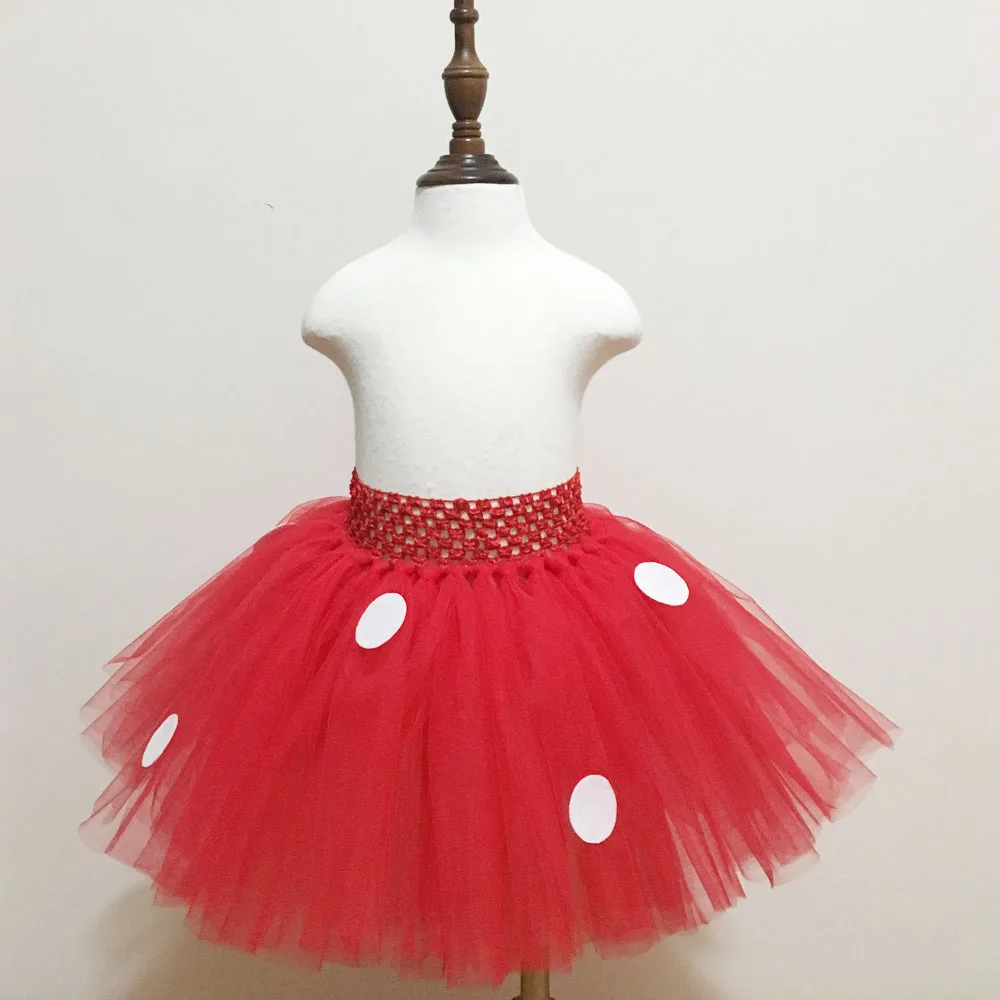 Красная Пышная юбка-пачка в горошек для девочек; юбка-пачка для дня рождения для маленьких девочек; реквизит для фотосессии; Детский костюм на Хэллоуин; Newborn-6T