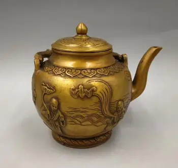 

Collect exquisite brass handicraft lotus Four fairy teapot