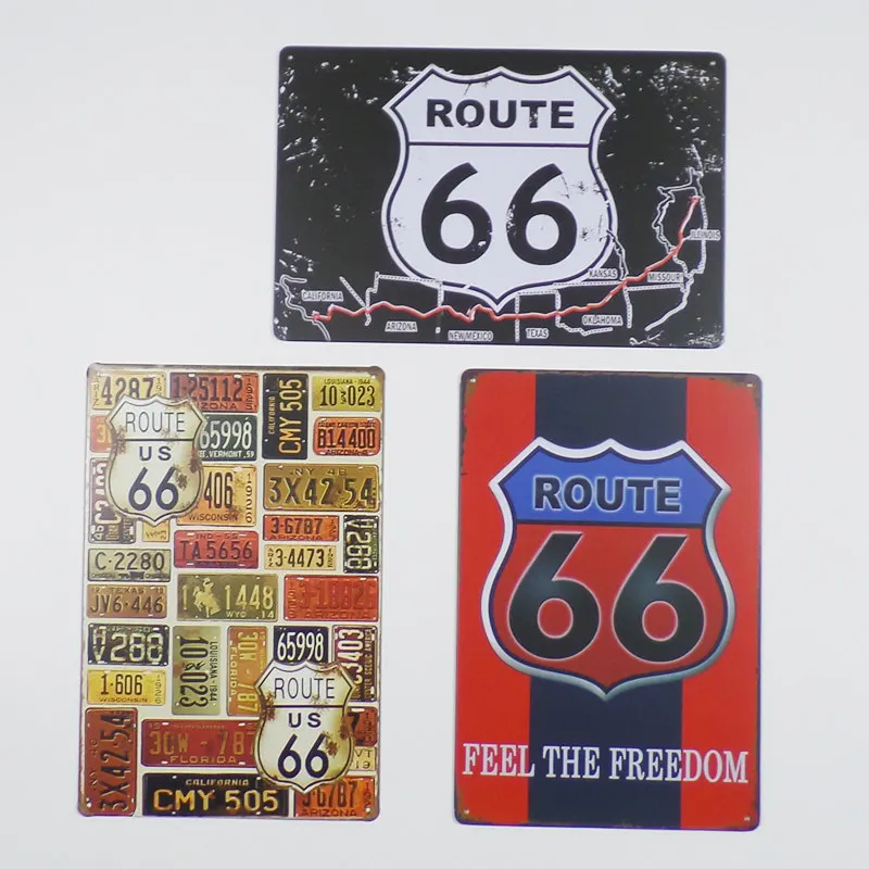 Hohappyme Route 66 металлическая вывеска винтажный декор для паба Декор гостиной бара