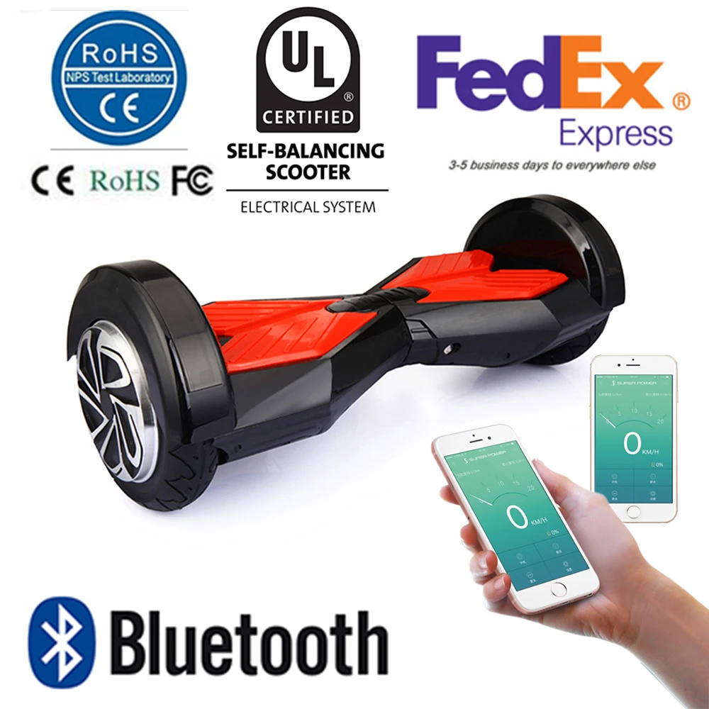 8 Inch UL Smart Balance Wheel Bluetooth Hoverboard Two Wheel Self Balance Wheel Scooter Remote Led Lights APP Control